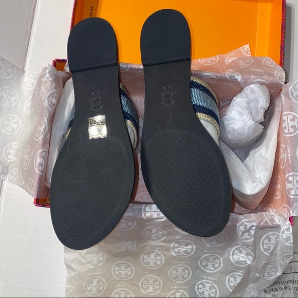 Tory Burch Patos Disk Webbing/Calf Leather Sandal NWT - Picture 4 of 11